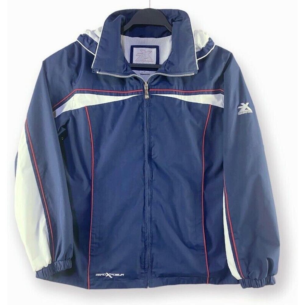 ZeroXposur Lightweight Jacket Women's Medium Blue & White Full Zip Mesh Lined